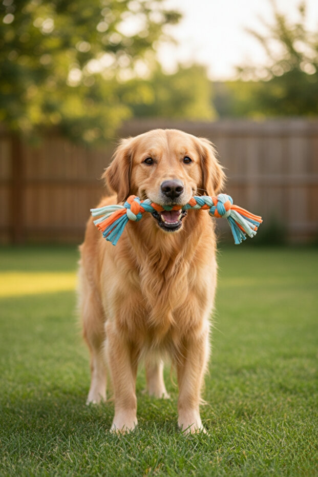 Dog Bite Toy Teeth Scratching Chewing Rope Tug-Of-War Fetch Horse Play Teether Stress Rope