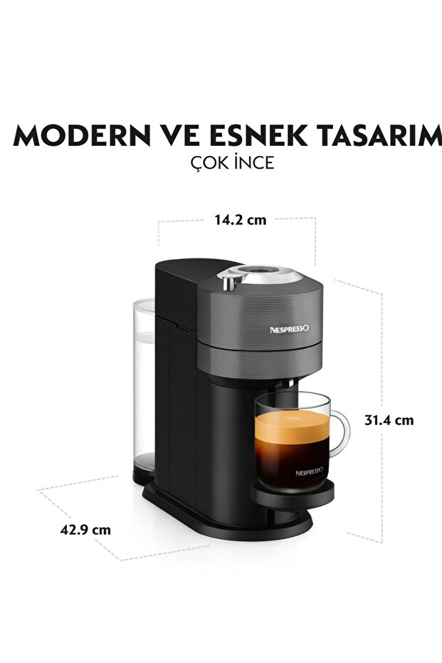 Vertuo Next Krups Kapsül Kahve Makinesi – Madalyon Gümüş | Tek Tuşla 5 Farklı Kahve Boyutu - 8