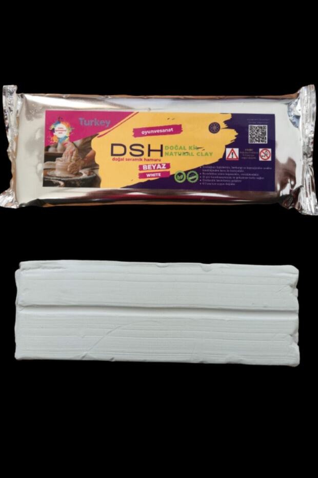 Seramik Hamuru - 1000 gr (1 KG) Beyaz Doğal Kil Çamuru (DOĞAL OYUN ÇAMURU) - 2