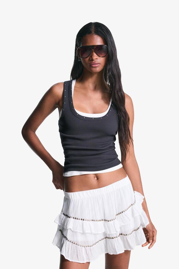 Fırfırlı mini etek - 1