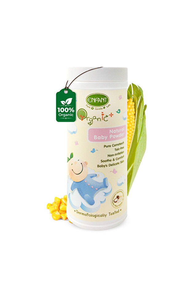 Organic Plus Baby Powder 80G Made From 100% Natural Premium-Grade Pure Cornstarch
