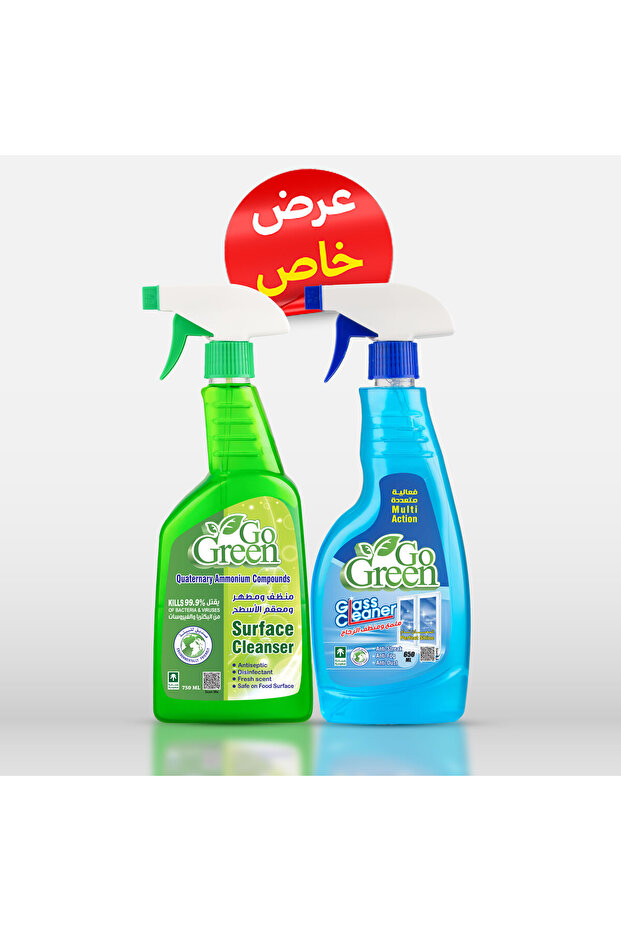 مطهر الأسطح 750 مل ومنظف الزجاج 650 مل