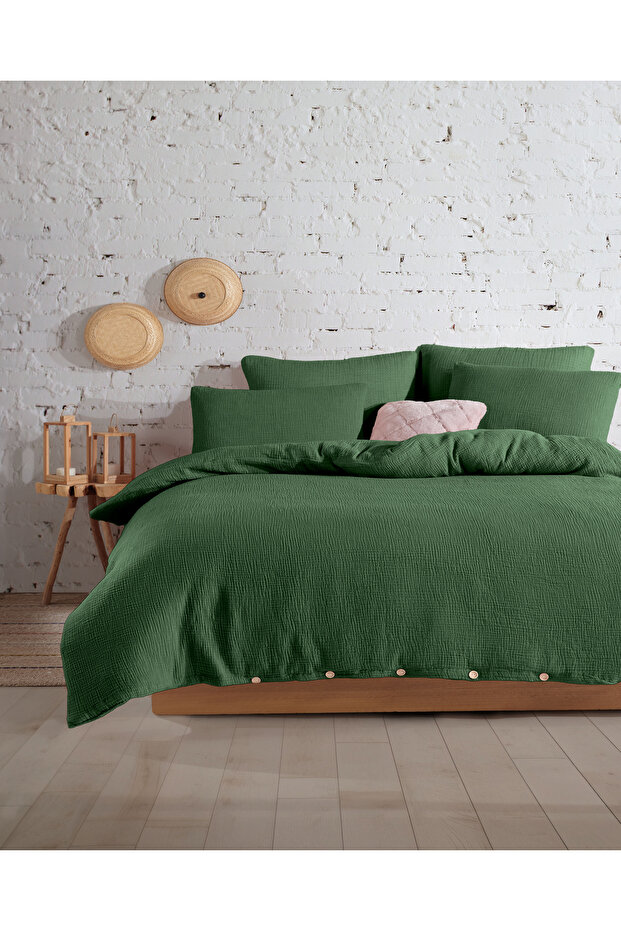 Premium 100% Cotton Single Muslin Duvet Cover Set 160X220 cm