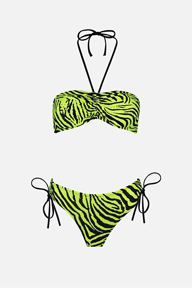 20522 Yellow Strapless Bikini Set - 5
