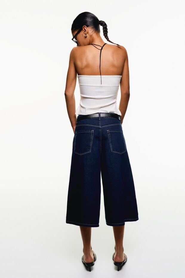 Bol denim bermuda şort - 3