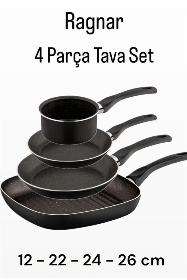 4-Piece Ragnar Pan Set Dowry Kitchen Pan Set Grill Omelette Frying and Sauce Dish Caçerola Set