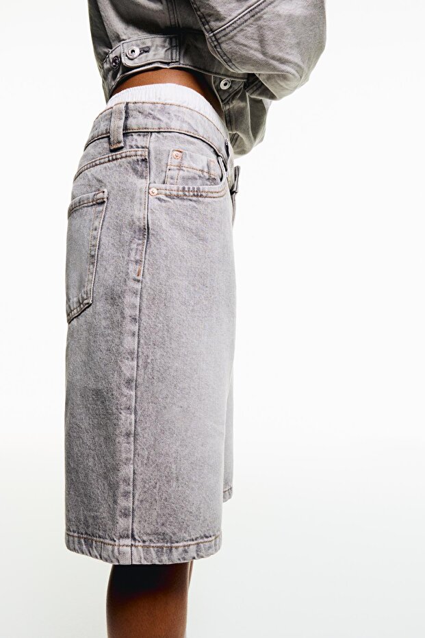 Baggy denim şort - 3