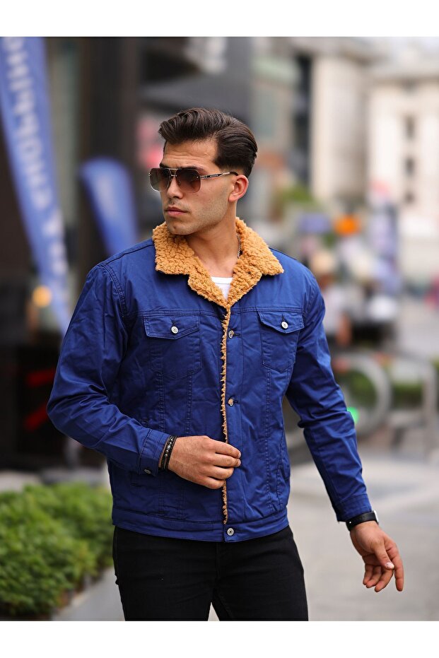 MEN'S FURRY DENIM JACKET - 4