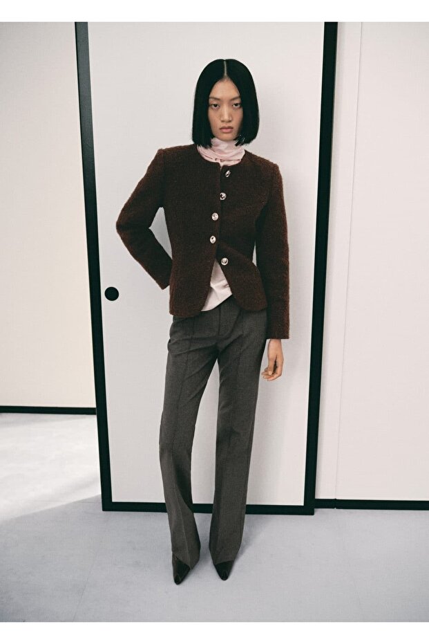 Strass taşlı buklet ceket - 2