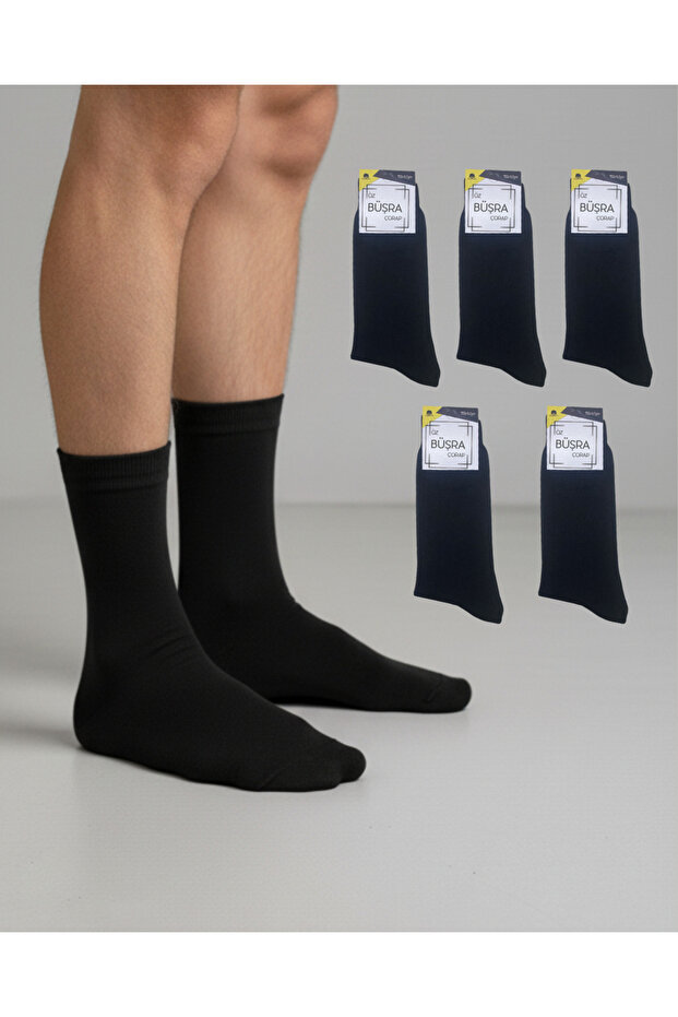 ragistore 5'li Düz Siyah Likralı Erkek Soket Çorap