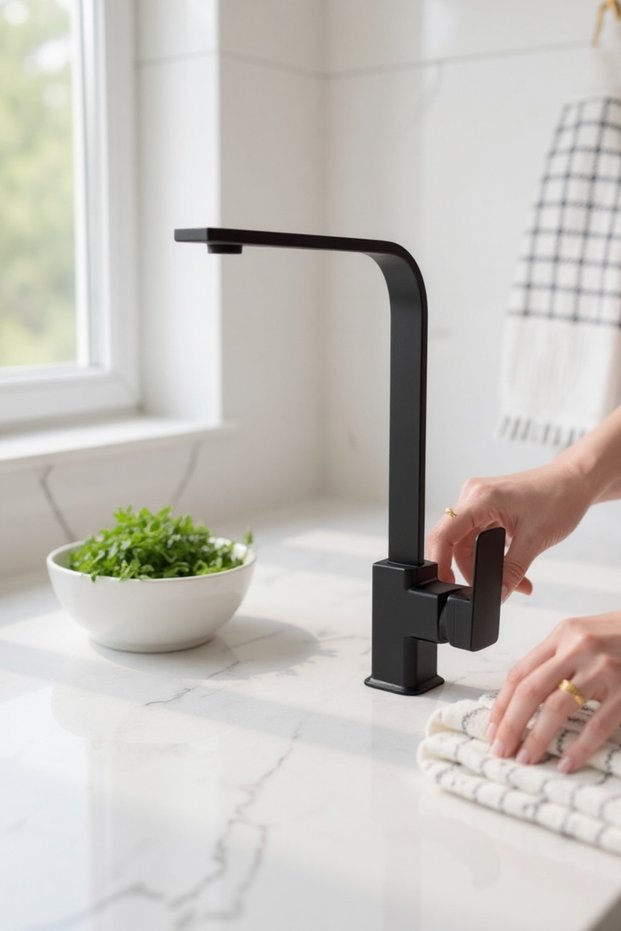 Matte Black Kitchen Faucet Black Sink Faucet Square Design Kitchen Faucet