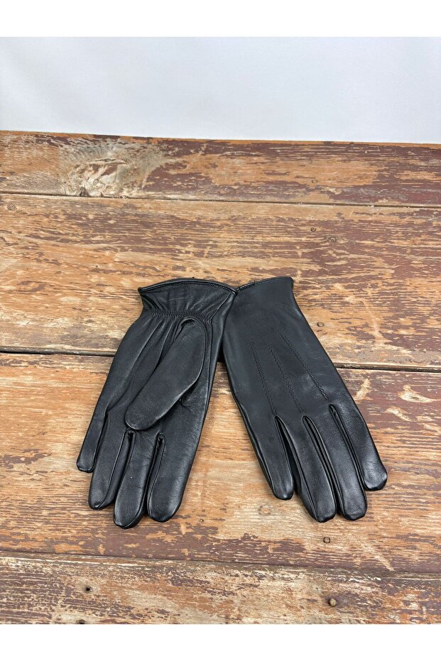Gerçek Deri Eldiven, Siyah Deri Eldiven, Deri Eldiven, Eldiven, Desenli Deri Eldiven - 5
