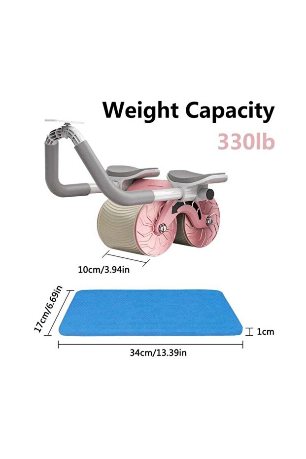 بكرة تمارين البطن مع دعم الكوع، ارتداد تلقائي، وسادة الركبة ومؤقت - 2