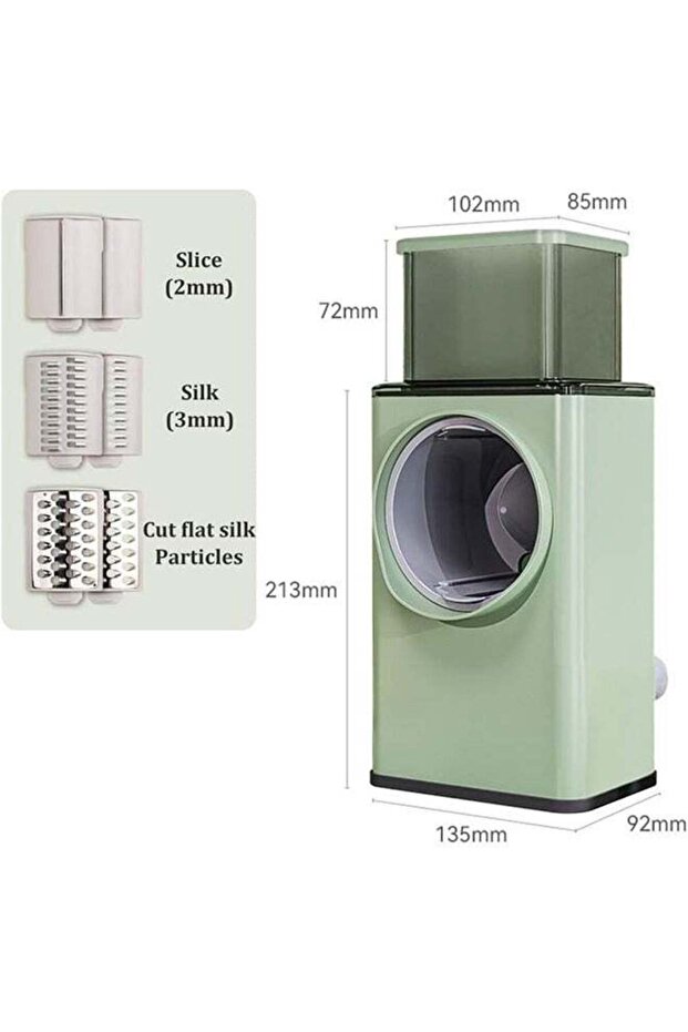 Manual Vegetable Slicer with 6 Interchangeable Multi-function Stainless Steel Blades - 2