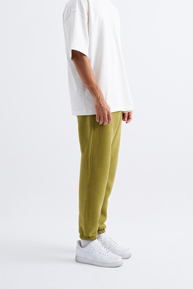 Erkek Basic Jogger Relaxed Yeşil Eşofman Altı - 4