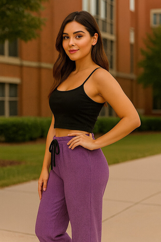 بنطال رياضي مخطط بخطوط رفيعة - 2