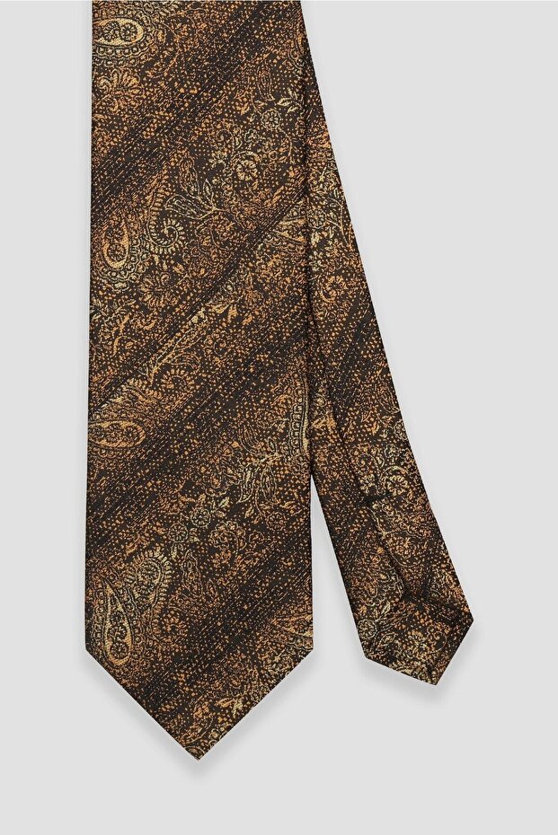 ربطة عنق 8 سم من البوليستر المصنوع من الألياف الدقيقة باللون الأصفر للرجال - 2