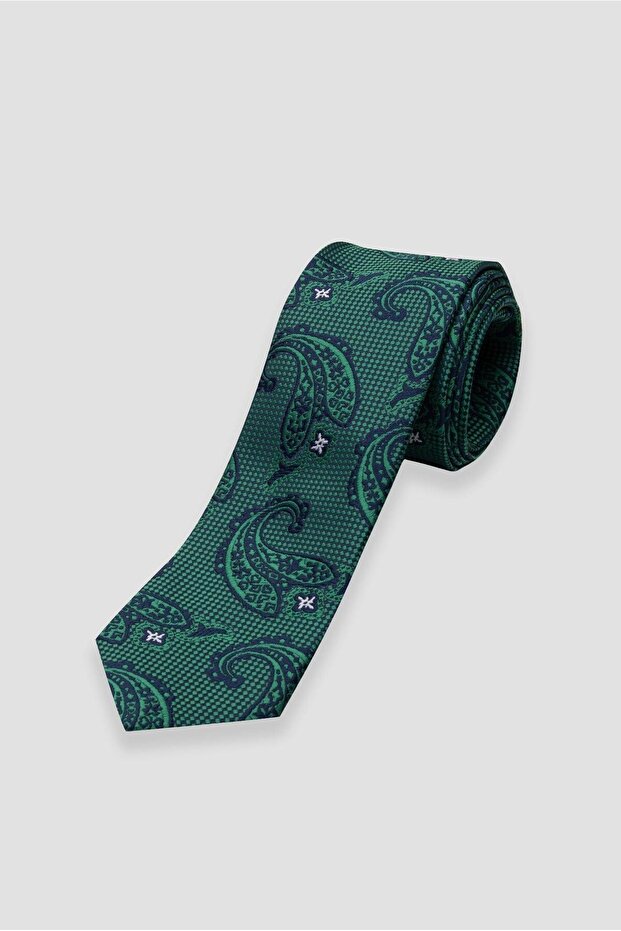 Tie 8 cm Microfiber Polyester Green Men's Patterned Tie