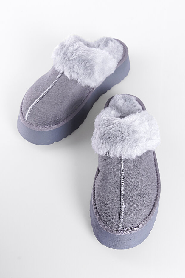 Ericka szőrös, zárt orrú női papucs - 3