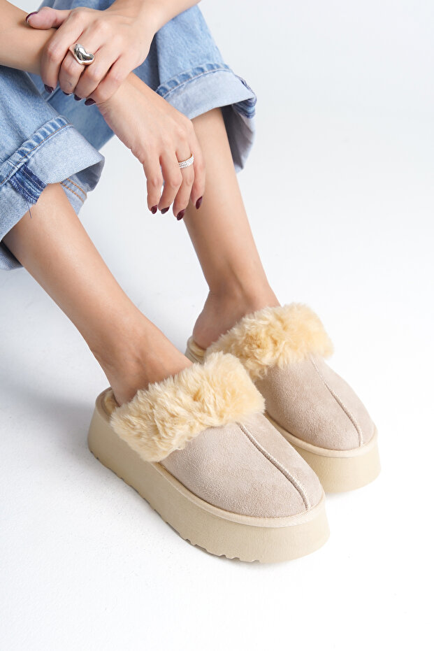 Női papucs - szőrös és zárt orrú - 4