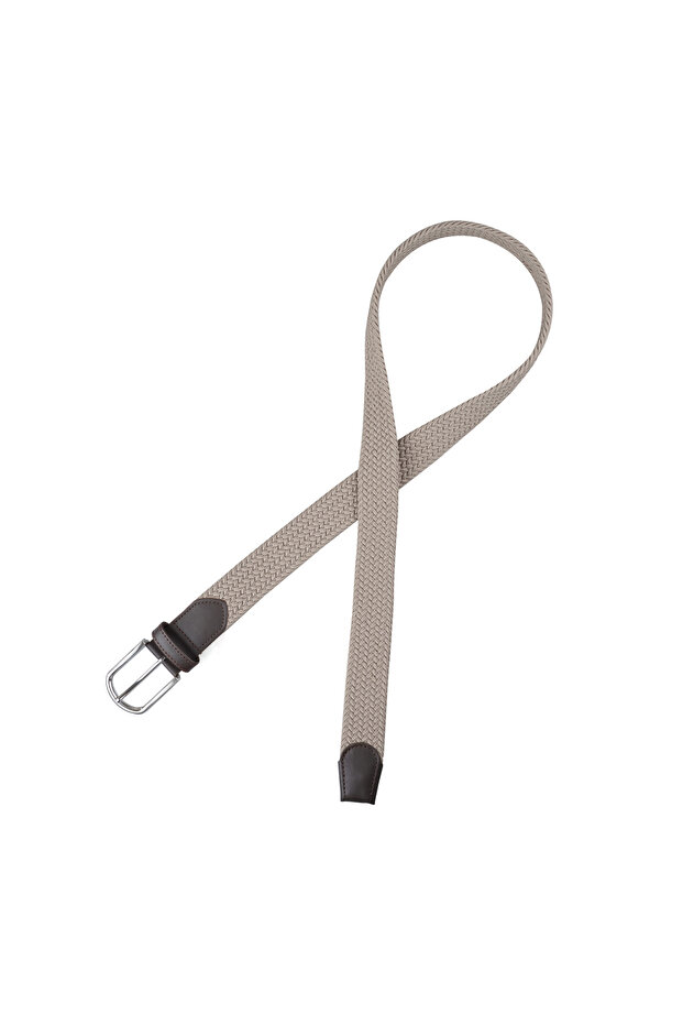 Curea elastică tricotată bej - 2