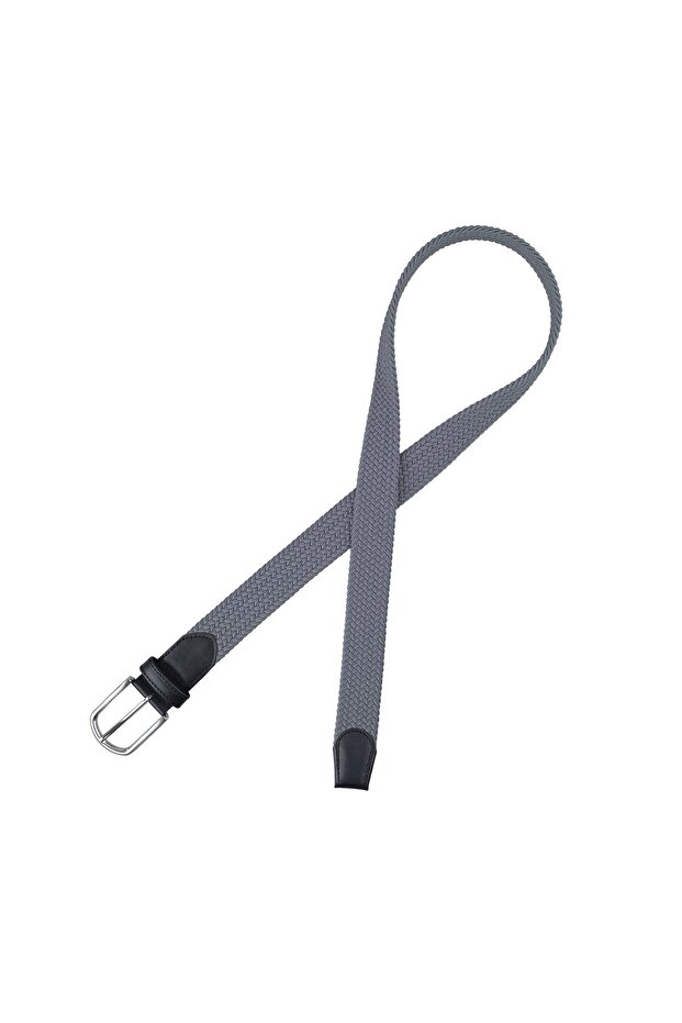 Elastik Gri Örgü Kemer - 3