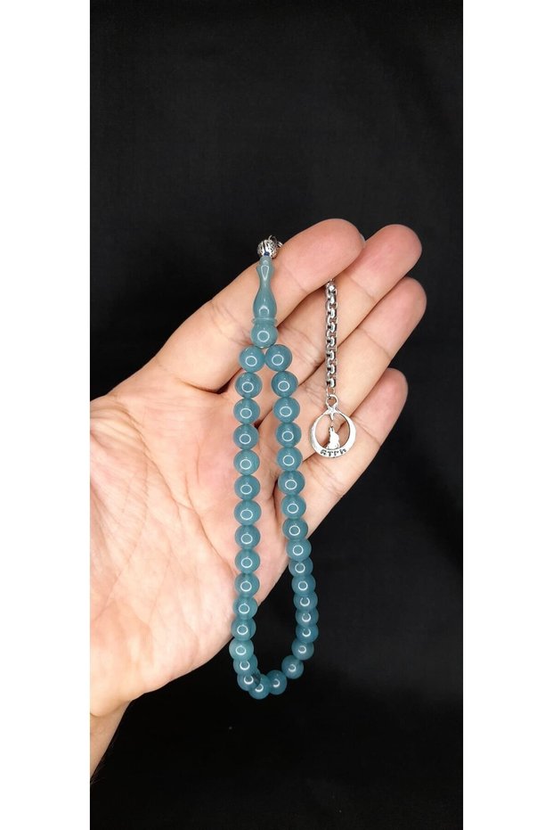 Stick Amber Prayer Beads Sphere Cut Turquoise Color T-343