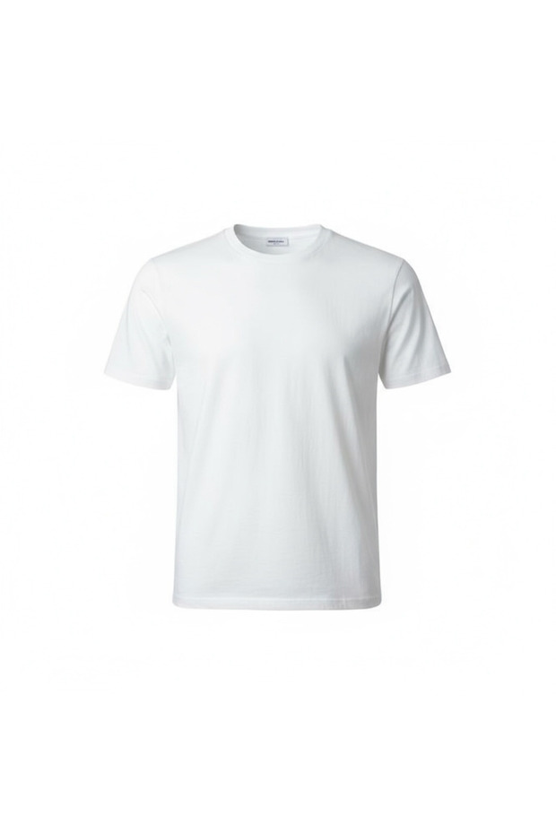 Unisex Regular Fit Crew Neck Basic White T-Shirt