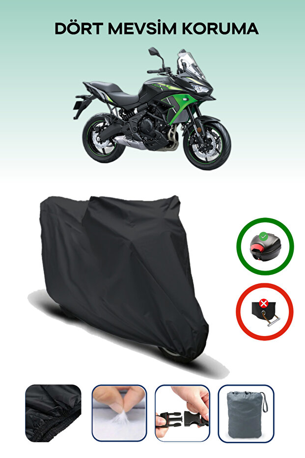Compatible with Kawasaki KLE 650 Versys Black MOTORCYCLE BRAND REAR BAG