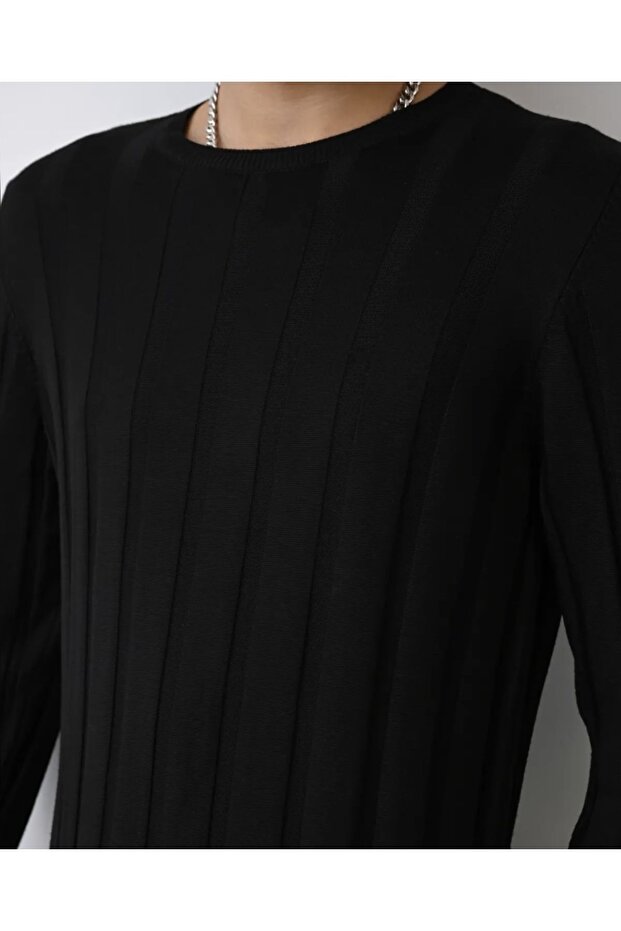 Slim Fit Şeritli Erkek Triko - 3