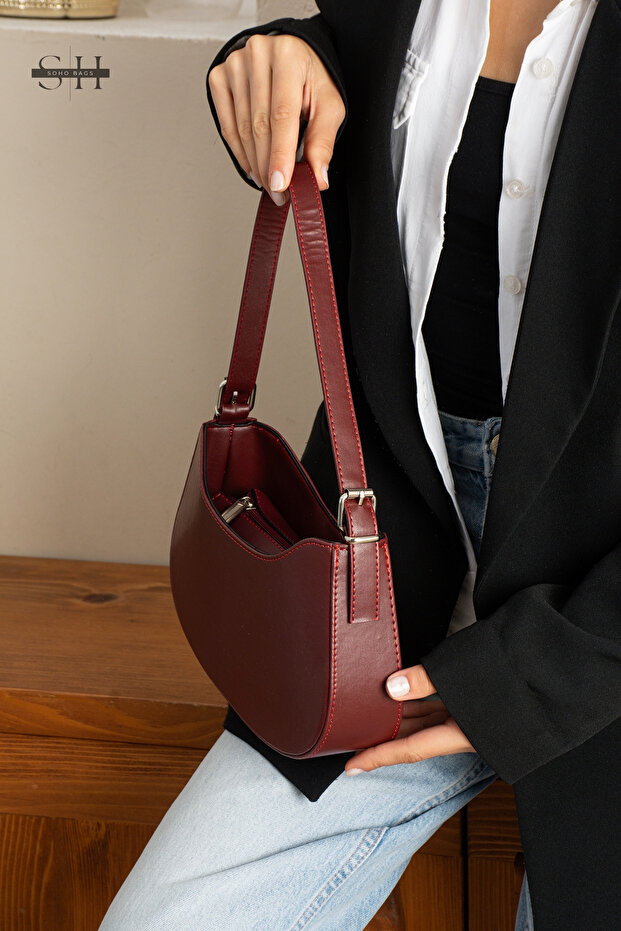 Orijinal Kadın Kolon Askılı Konfor Modeli Mini Baget Tek Gözlü Küçük Boy El Kol Ve Omuz Çantası - 4