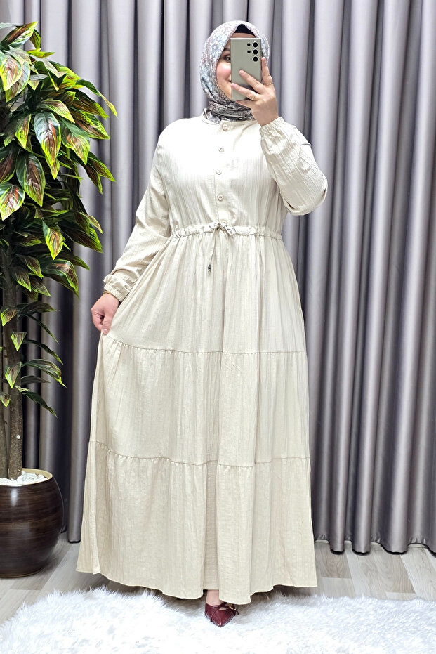 Women's Hijab Clothing Plus Size Seersucker Dress