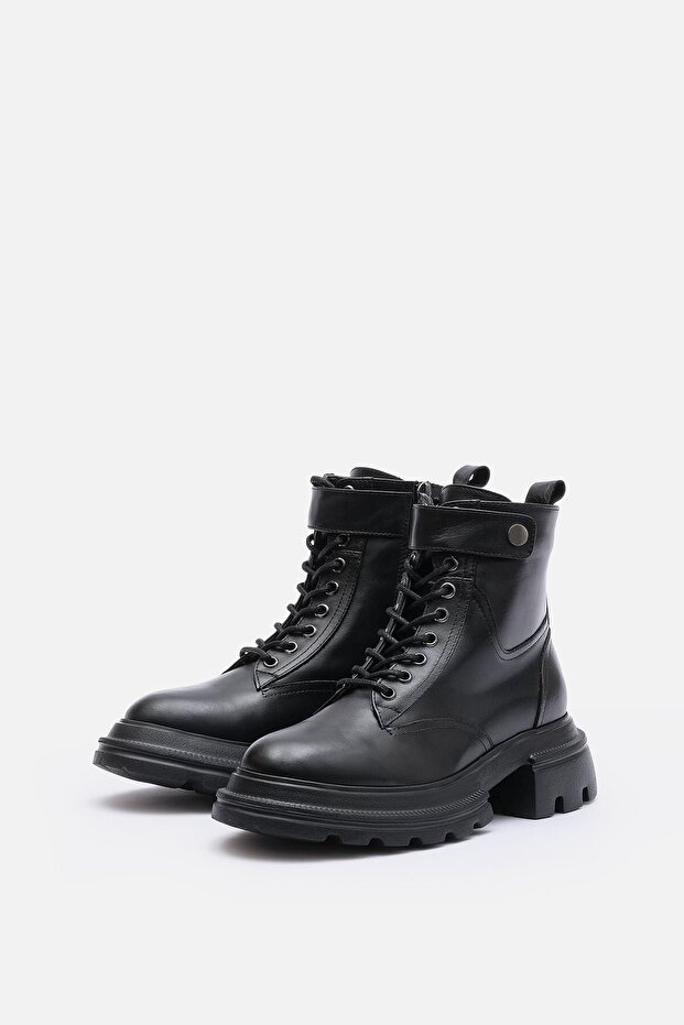 Bronk Kadın Siyah Gerçek Deri Postal Bot - 9