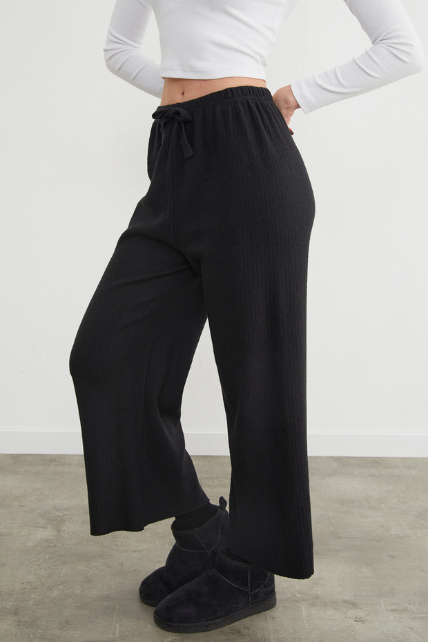Basic Fitilli Beli Lastikli Pantolon - 7