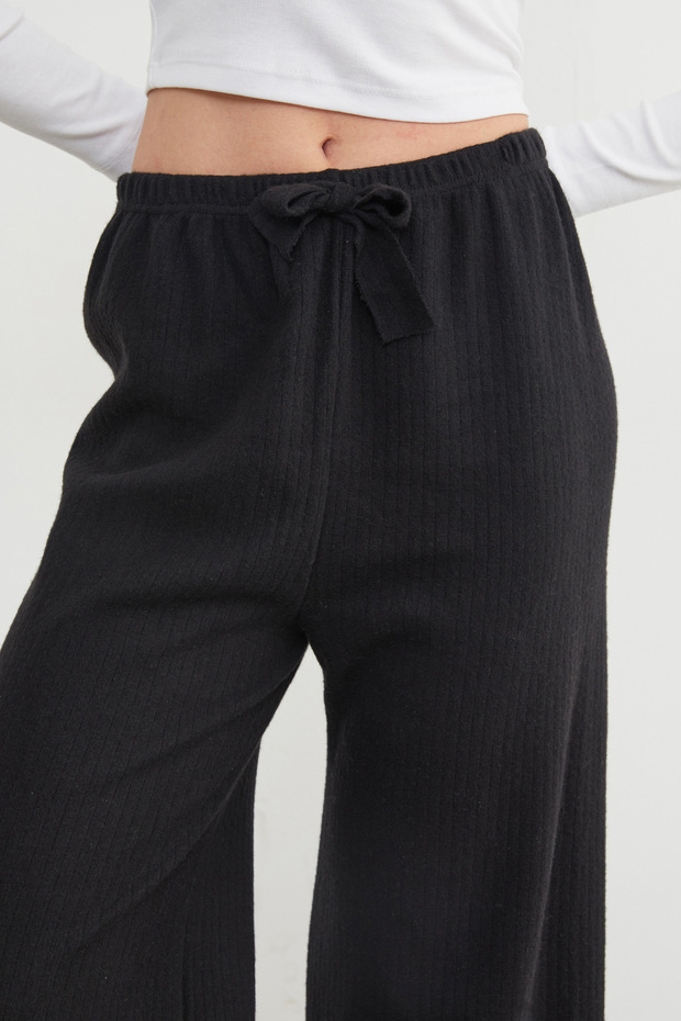 Basic Fitilli Beli Lastikli Pantolon - 6