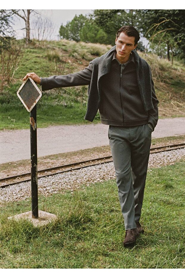 Regular kesim pensli pantolon - 7