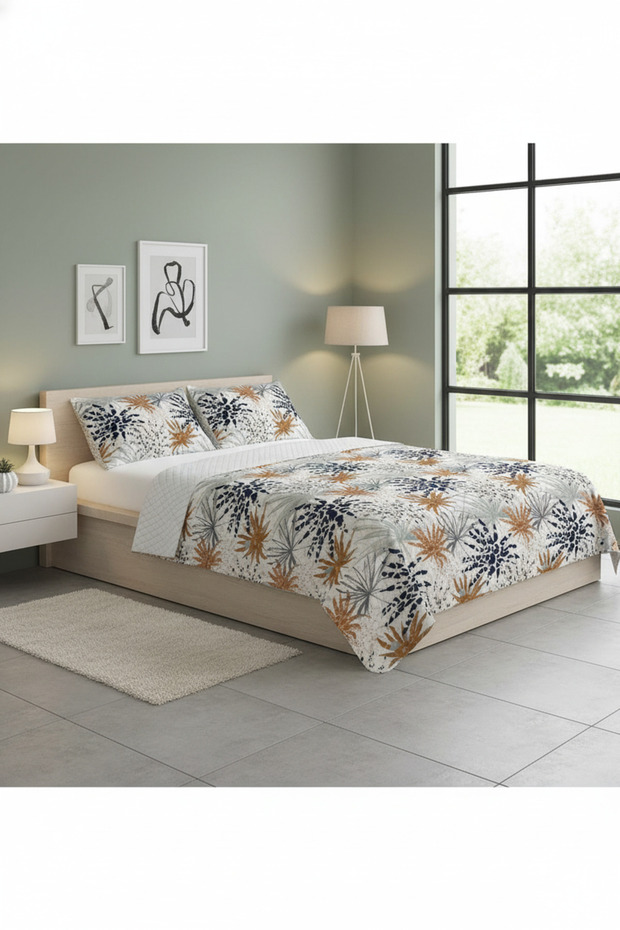 طقم بيكيه مزدوج مطبوع منقوش حديث 200x230 سم ملون