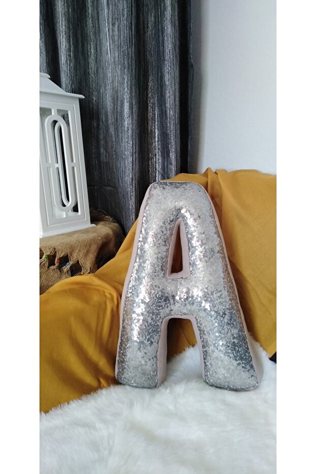 Payetli Harf Yastık - 5