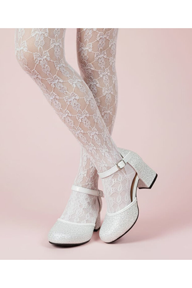 Glittery Girl's Heelled Evening Shoes