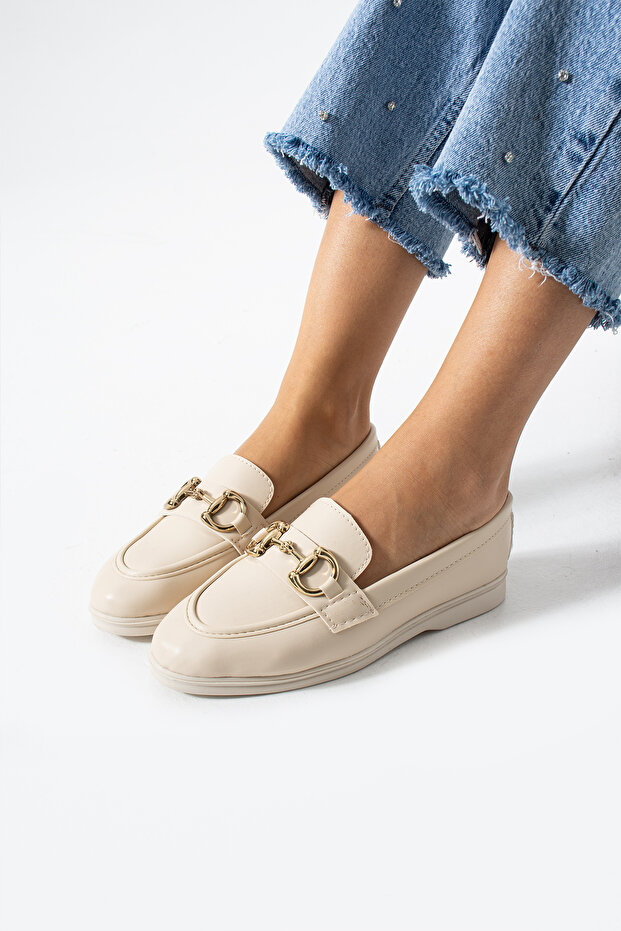 Bej Cilt Loafer Ayakkabı - 6
