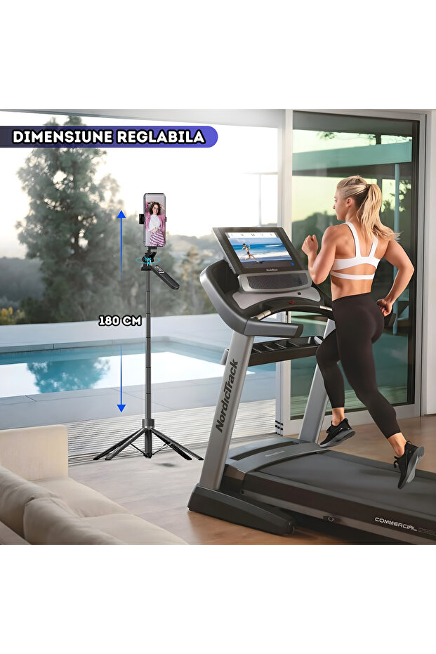 2 in 1 Selfie Stick - 180 cm Extendable Tripod, 360° Rotation, Bluetooth - 3