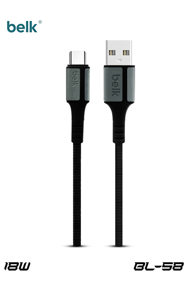 كابل BL-S8 18 واط USB-A إلى Type-C للبيانات والشحن السريع بطول 120 سم - نسيج متين من كيفلر والنايلون