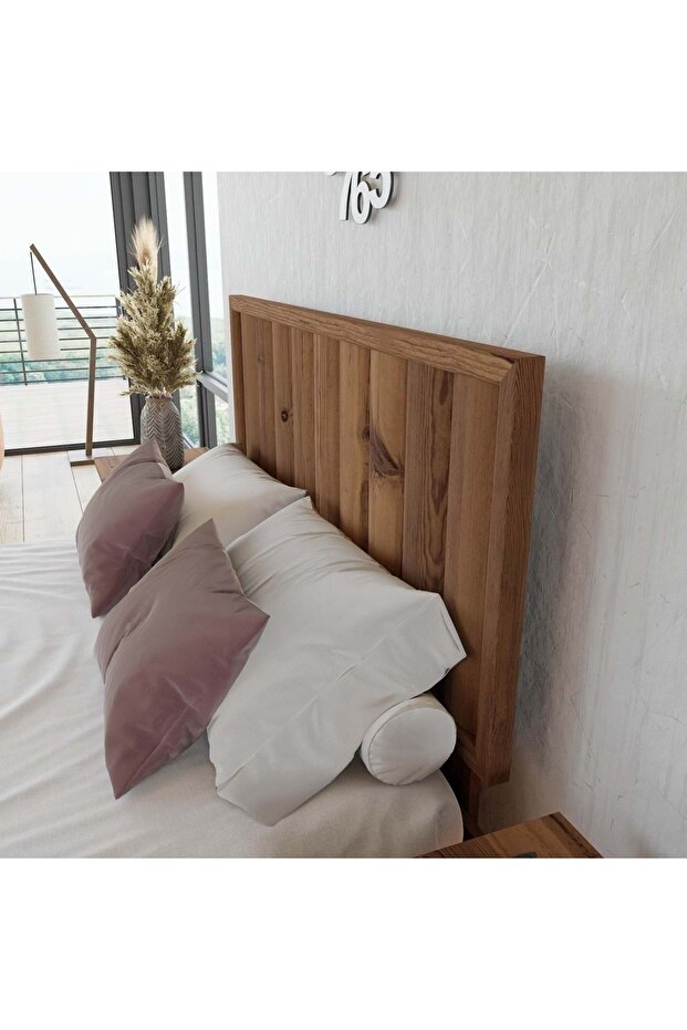 Hüma Model Ceviz Renk Ahşap Tek Başlık ( DİKEY ) - 3