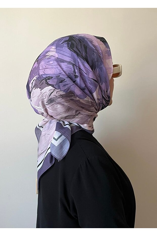 وشاح ناعم بنمط وردي أرجواني - 4