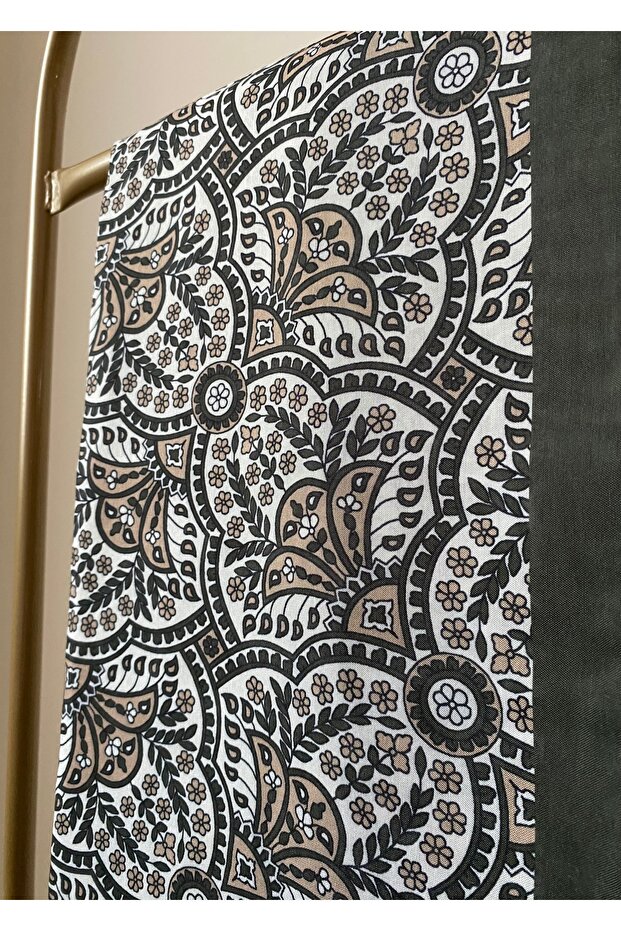 وشاح ناعم بنمط الأزهار العرقية الخضراء - 4