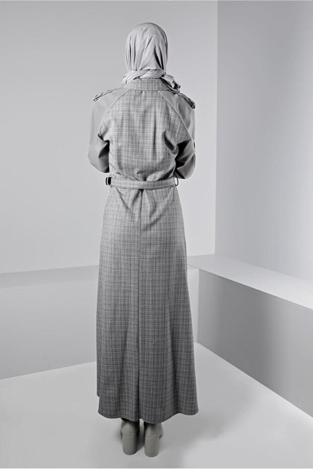 Patterned Buttoned Dress 43404 - 3