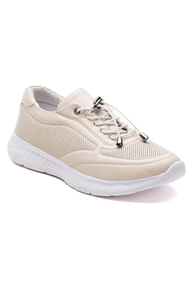 251701 Women's Laceless Casual Shoes - Beige - 40