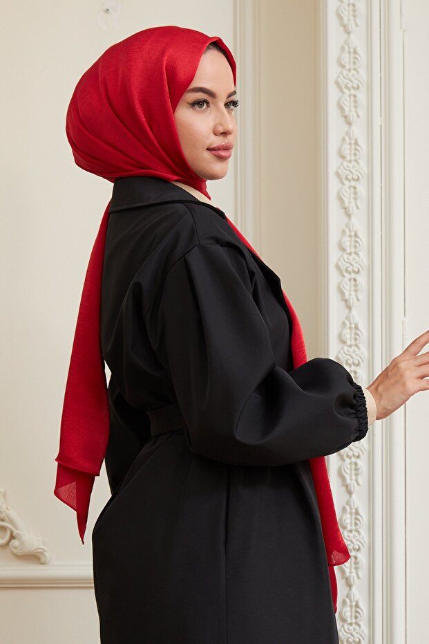 Janjan Çift Taraflı Şal Kırmızı - 5