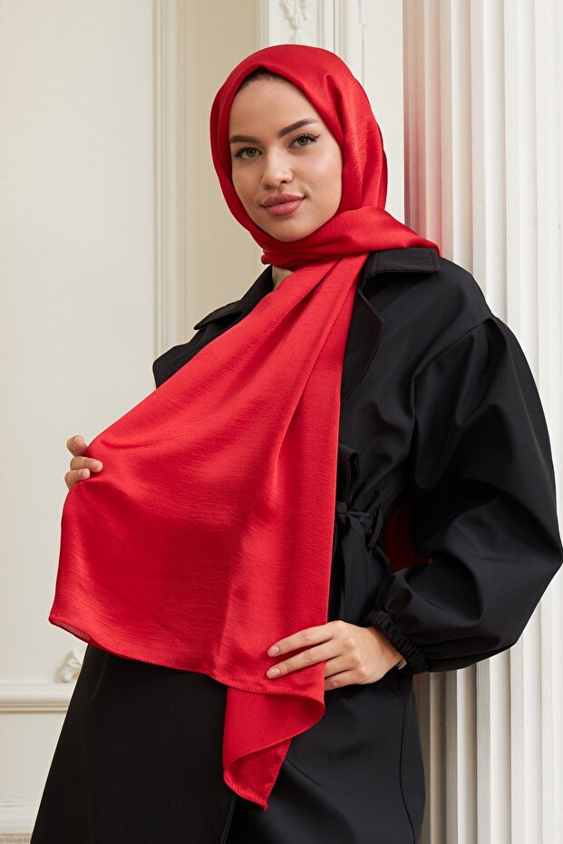 Janjan Çift Taraflı Şal Kırmızı - 1