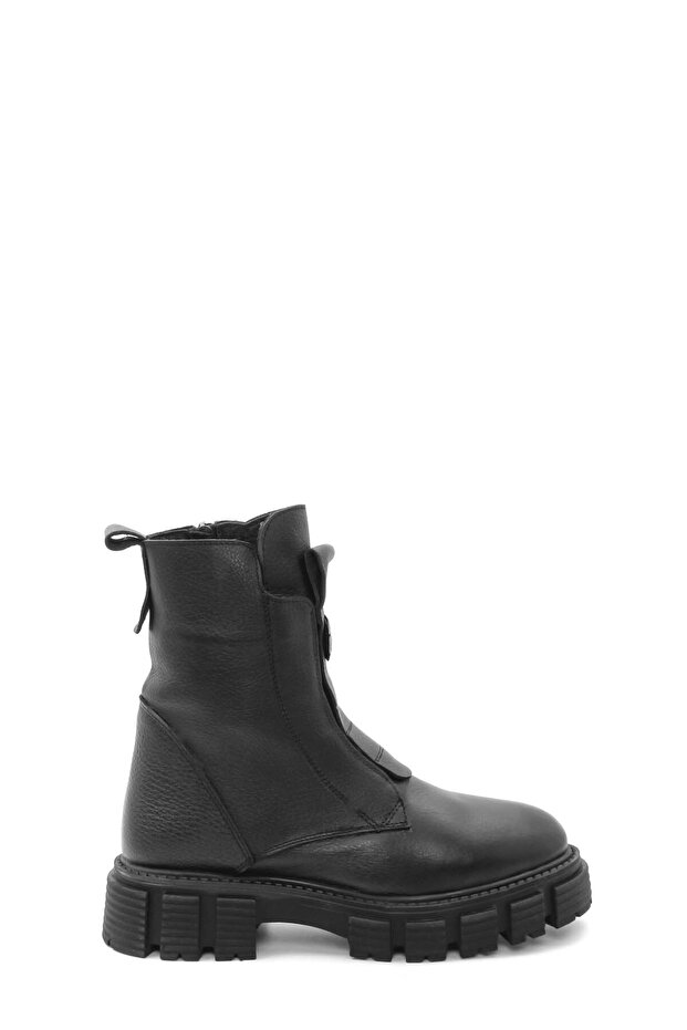 Genuine Leather and Fur Black Floater Women's Classic Boots 710Kza6005